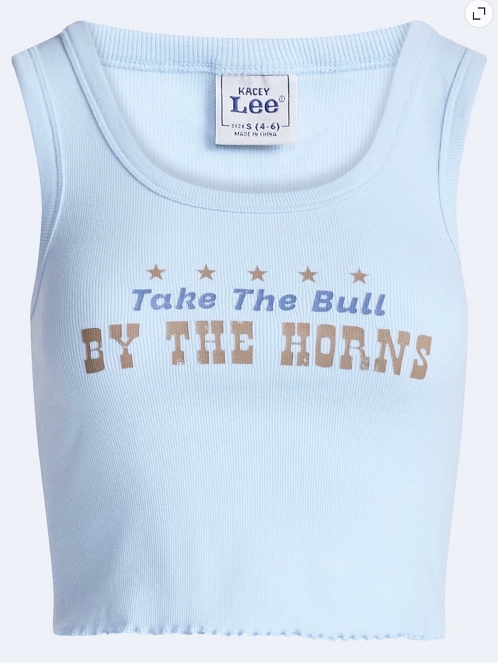 Kacey Musgraves Tank Top Take The Bull By The Horns Lee Large NWT